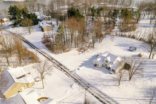 view of snowy aerial view