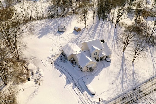 view of snowy aerial view