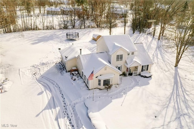 view of snowy aerial view