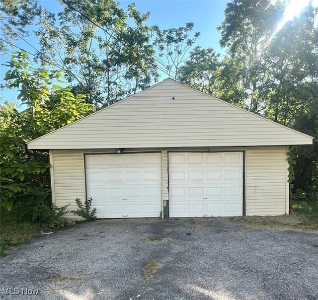 view of garage