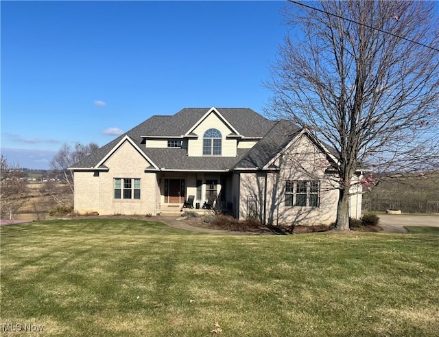 view of front facade featuring a front yard