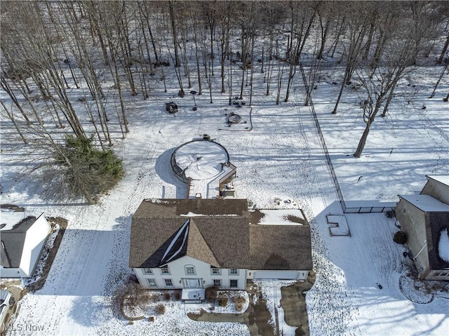 view of snowy aerial view