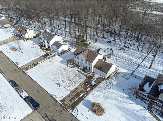 view of snowy aerial view