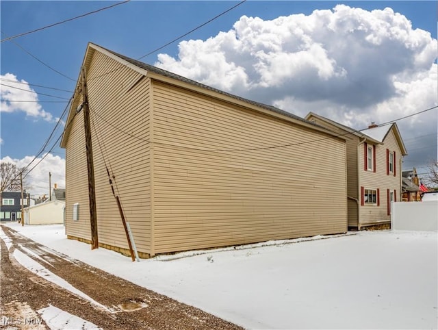 view of snowy exterior