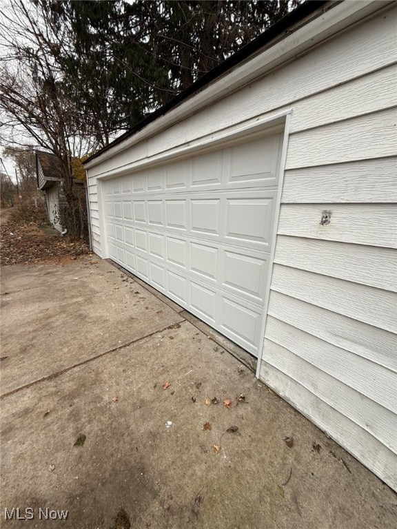 view of garage