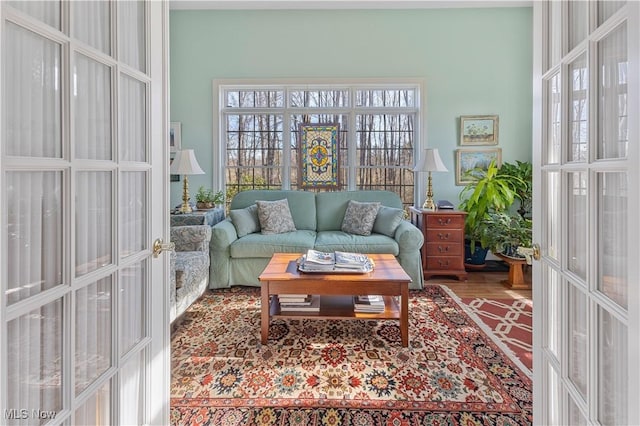 sunroom / solarium with french doors and plenty of natural light