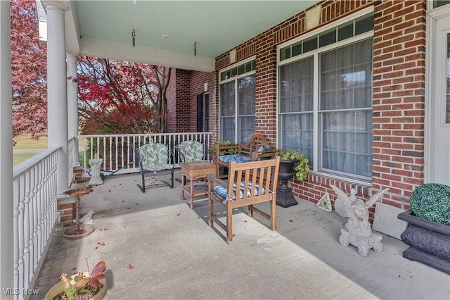 view of patio with covered porch