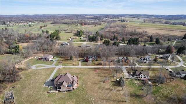 bird's eye view featuring a rural view