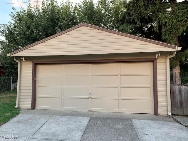 view of garage