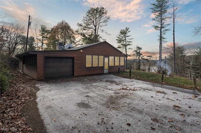 view of property exterior at dusk