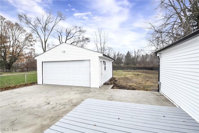 view of garage