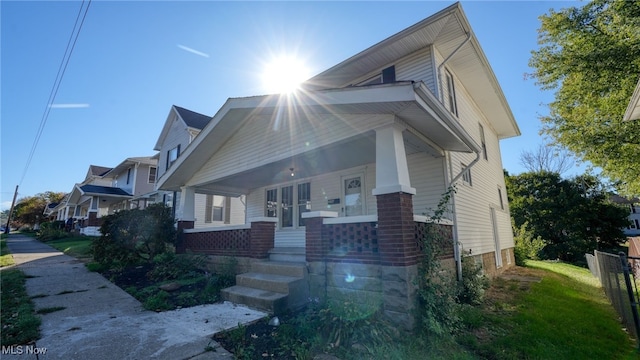 view of front of property with a porch