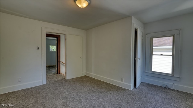 view of carpeted spare room