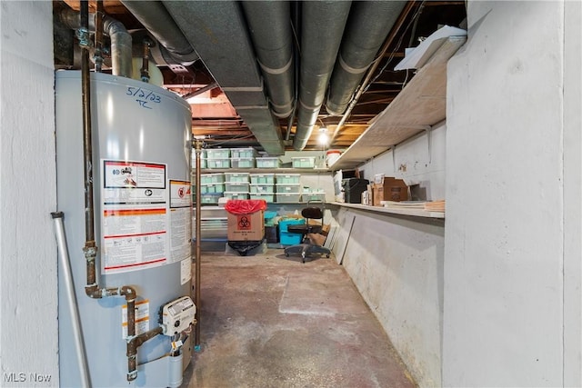 interior space featuring water heater