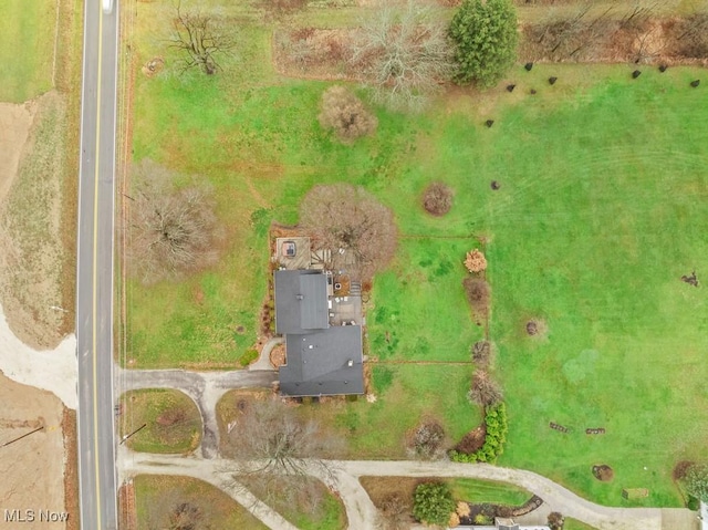 drone / aerial view featuring a rural view