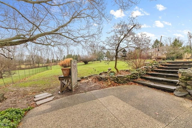 view of yard featuring a patio area