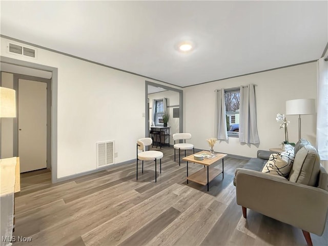 living room featuring hardwood / wood-style floors