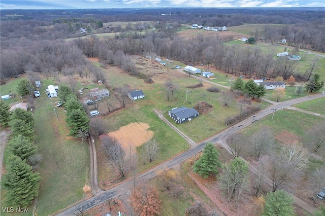 bird's eye view featuring a rural view