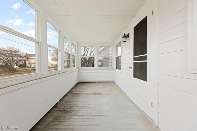 view of unfurnished sunroom