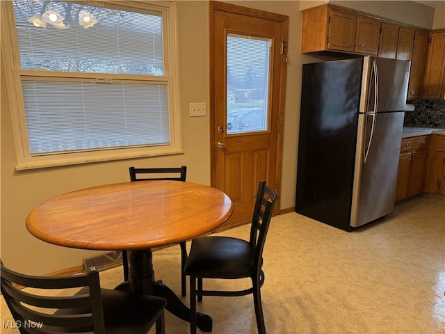 view of carpeted dining room