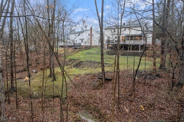 view of yard with a deck