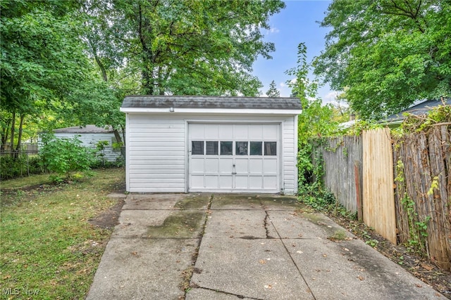 view of garage