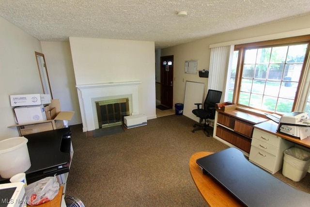 interior space featuring a textured ceiling