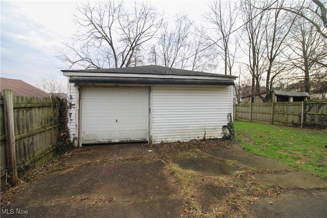 view of garage