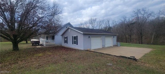 view of home's exterior with a lawn