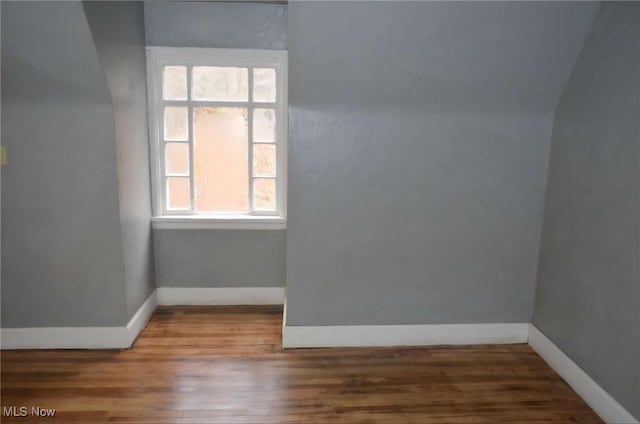 additional living space featuring hardwood / wood-style flooring