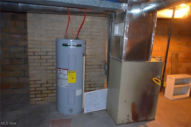 utilities with electric water heater and heating unit