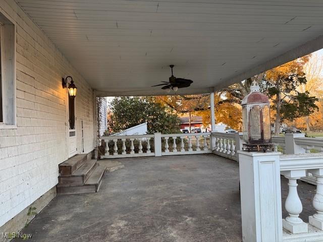 view of patio / terrace with ceiling fan