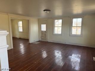 interior space featuring dark wood-type flooring and a wealth of natural light