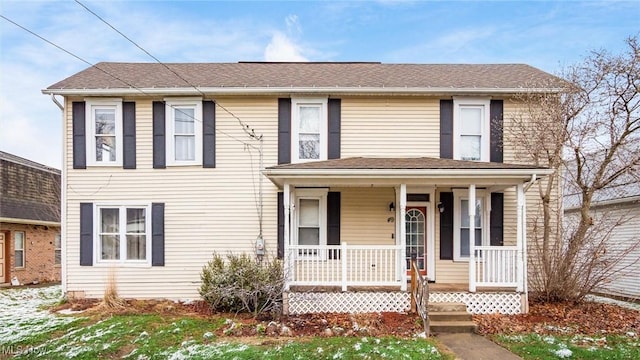 view of front of property with covered porch