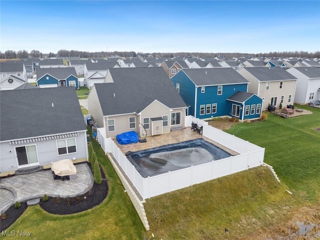 aerial view featuring a residential view