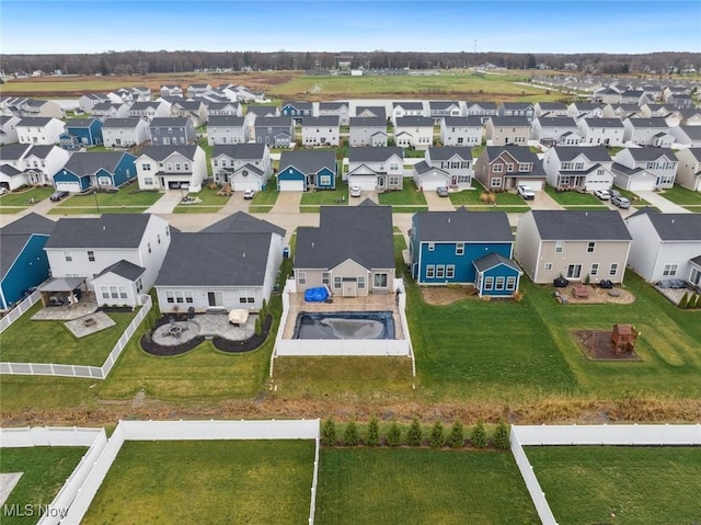 birds eye view of property featuring a residential view