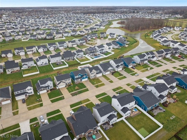 aerial view with a residential view