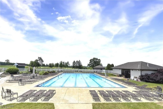 view of pool with a patio area