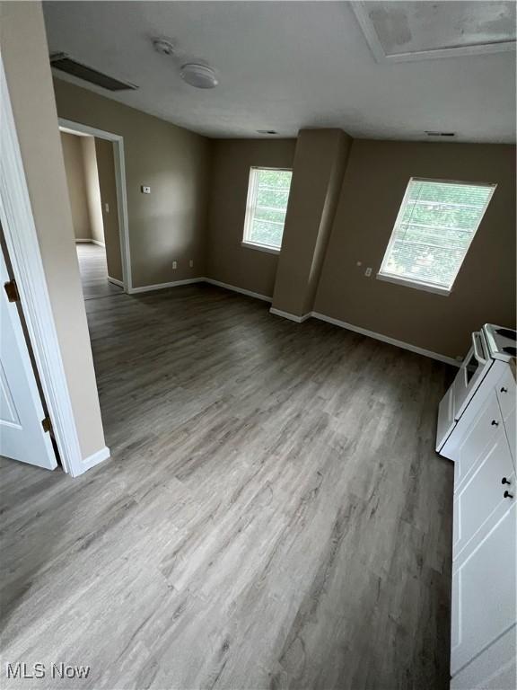 interior space with hardwood / wood-style floors