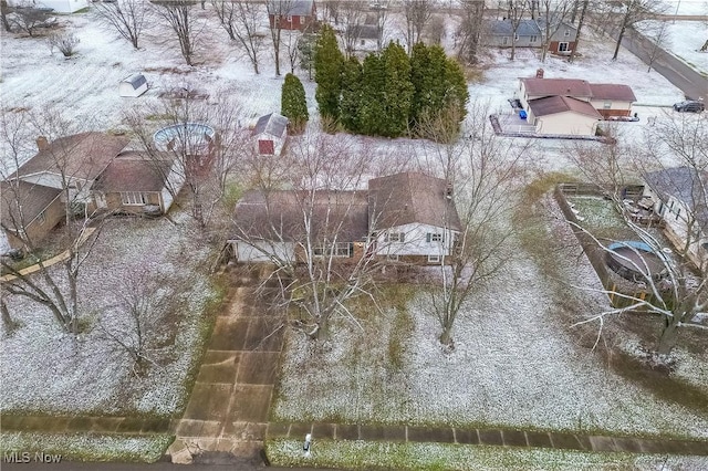 view of snowy aerial view