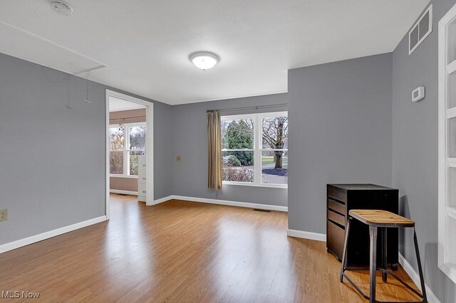 unfurnished room featuring wood-type flooring and plenty of natural light