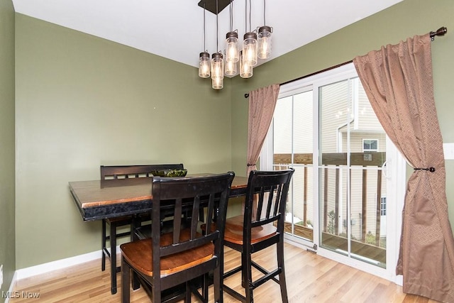 dining room with light wood-type flooring