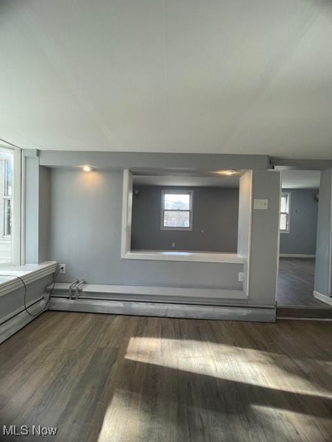 interior space featuring dark wood-type flooring