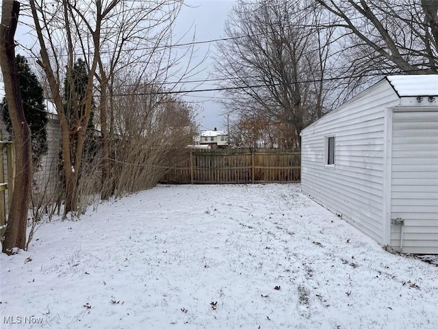 view of snowy yard