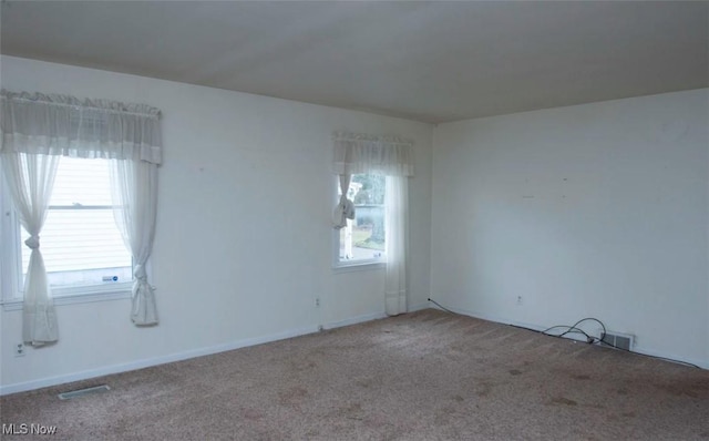 unfurnished room with carpet flooring and a wealth of natural light