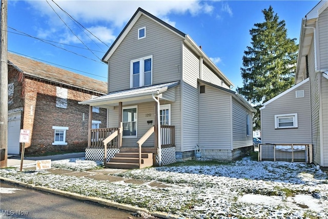 view of front property with a porch