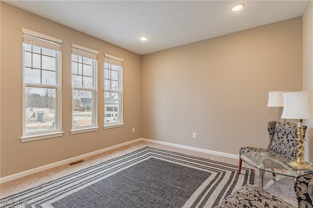 sitting room with carpet