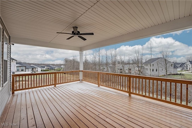 deck featuring ceiling fan