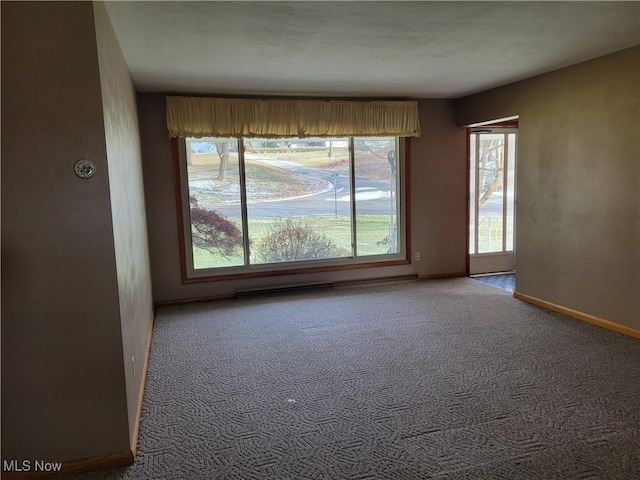 empty room with carpet flooring and a healthy amount of sunlight