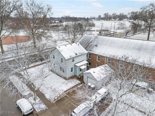 view of snowy aerial view